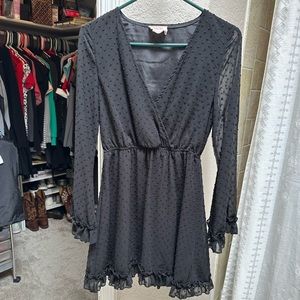 Showpo Polka Dot Black Dress